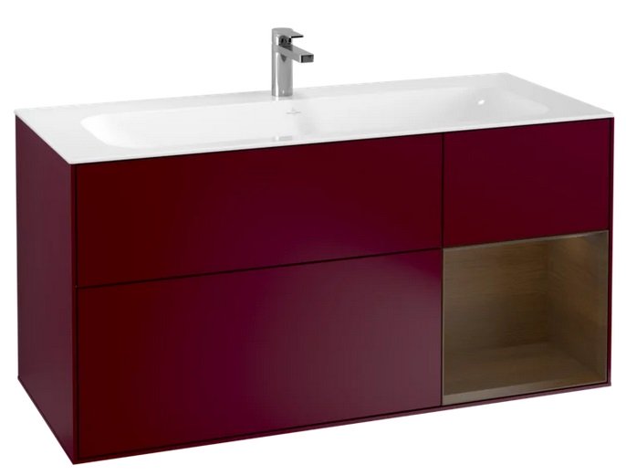 Тумба под раковину Villeroy & Boch Finion 119,6х49,8 см с подсветкой МДФ пион матовый лак/шпон грецкого ореха F070GNHB