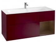 Тумба під раковину Villeroy & Boch Finion 119,6х49,8 см з підсвічуванням МДФ півонія матовий лак/шпон волоського горіха F070GNHB