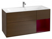 Тумба под раковину Villeroy & Boch Finion 119,6х49,8 см с подсветкой ДСП шпон грецкого ореха/пион матовый лак F070HBGN