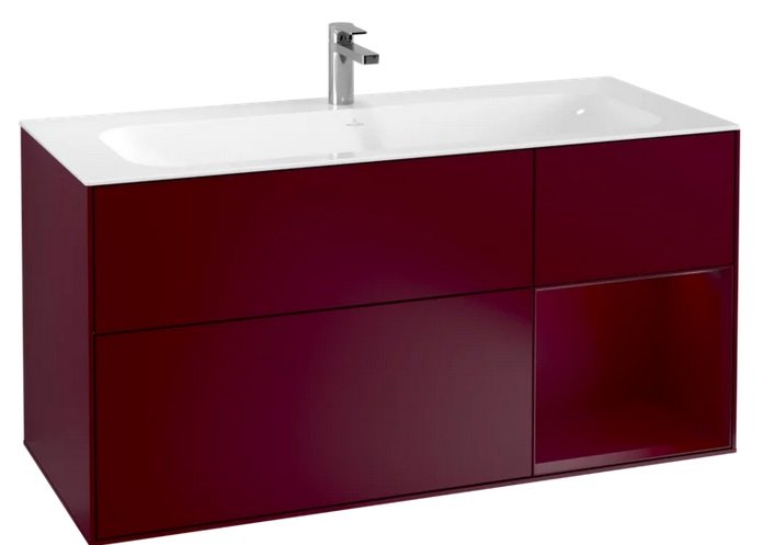 Тумба під раковину Villeroy & Boch Finion 119,6х49,8 см з підсвічуванням МДФ півонія матовий лак F070HBHB