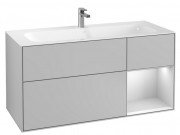 Тумба під раковину Villeroy & Boch Finion 119,6х49,8 см з підсвічуванням МДФ світло-сірий матовий лак/білий матовий лак F070MTGJ