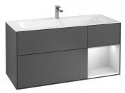 Тумба под раковину Villeroy & Boch Finion 119,6х49,8 см с подсветкой МДФ антрацит матовый лак/белый матовый лак F070MTGK