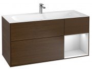 Тумба под раковину Villeroy & Boch Finion 119,6х49,8 см с подсветкой ДСП шпон грецкого ореха/белый матовый лак F070MTGN