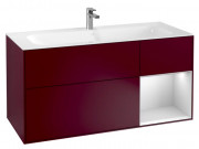 Тумба под раковину Villeroy & Boch Finion 119,6х49,8 см с подсветкой МДФ пион матовый лак/белый матовый лак F070MTHB