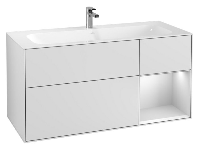 Тумба под раковину Villeroy & Boch Finion 119,6х49,8 см с подсветкой МДФ белый матовый лак F070MTMT