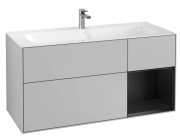 Тумба під раковину Villeroy & Boch Finion 119,6х49,8 см з підсвічуванням МДФ світло-сірий матовий лак/чорний матовий лак F070PDGJ