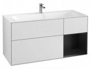 Тумба под раковину Villeroy & Boch Finion 119,6х49,8 см с подсветкой МДФ белый матовый лак/черный матовый лак F070PDMT