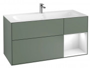 Тумба под раковину Villeroy & Boch Finion 119,6х49,8 см с подсветкой МДФ оливковый матовый лак/глянцевый белый лак F070GFGM