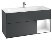 Тумба под раковину Villeroy & Boch Finion 119,6х49,8 см с подсветкой МДФ темно-синий матовый лак/глянцевый белый лак F070GFHG