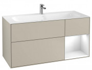 Тумба под раковину Villeroy & Boch Finion 119,6х49,8 см с подсветкой МДФ песок матовый лак/глянцевый белый лак F070GFHH