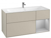 Тумба под раковину Villeroy & Boch Finion 119,6х49,8 см с подсветкой МДФ песок матовый лак/светло-серый матовый лак F070GJHH