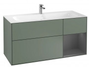 Тумба под раковину Villeroy & Boch Finion 119,6х49,8 см с подсветкой МДФ оливковый матовый лак/антрацит матовый лак F070GKGM