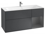 Тумба под раковину Villeroy & Boch Finion 119,6х49,8 см с подсветкой МДФ темно-синий матовый лак/антрацит матовый лак F070GKHG