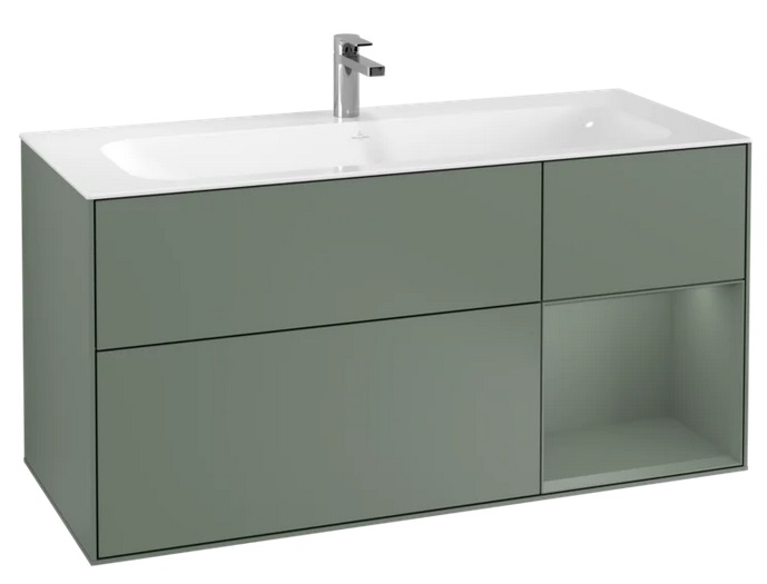 Тумба под раковину Villeroy & Boch Finion 119,6х49,8 см с подсветкой МДФ оливковый матовый лак F070GMGM
