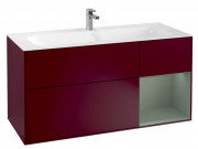 Тумба под раковину Villeroy & Boch Finion 119,6х49,8 см с подсветкой МДФ пион матовый лак/оливковый матовый лак F070GMHB