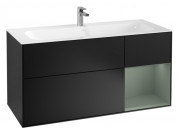 Тумба под раковину Villeroy & Boch Finion 119,6х49,8 см с подсветкой МДФ черный матовый лак/оливковый матовый лак F070GMPD