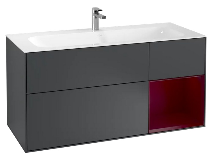 Тумба під раковину Villeroy & Boch Finion 119,6х49,8 см з підсвічуванням МДФ темно-синій матовий лак/півон матовий лак F070HBHG