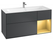 Тумба под раковину Villeroy & Boch Finion 119,6х49,8 см с подсветкой МДФ темно-синий матовый лак/золотой матовый лак F070HFHG