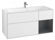 Тумба под раковину Villeroy & Boch Finion 119,6х49,8 см с подсветкой МДФ глянцевый белый лак/темно-синий матовый лак F070HGGF