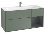 Тумба под раковину Villeroy & Boch Finion 119,6х49,8 см с подсветкой МДФ оливковый матовый лак/темно-синий матовый лак F070HGGM