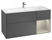 Тумба под раковину Villeroy & Boch Finion 119,6х49,8 см с подсветкой МДФ антрацит матовый лак/песок матовый лак F070HHGK