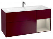 Тумба под раковину Villeroy & Boch Finion 119,6х49,8 см с подсветкой МДФ пион матовый лак/песок матовый лак F070HHHB