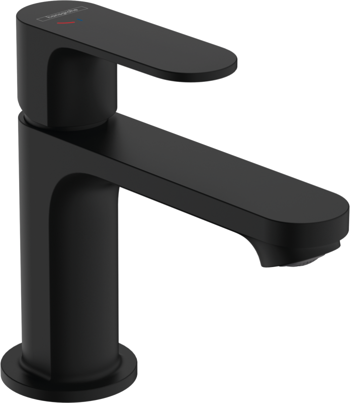 Змішувач для раковини Hansgrohe Rebris S CoolStart одноважільний зі зливним гарнітуром чорний матовий 72513670
