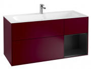 Тумба під раковину Villeroy & Boch Finion 119,6х49,8 см з підсвічуванням МДФ півонія матовий лак/чорний матовий лак F070PDHB