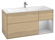 Тумба під раковину Villeroy & Boch Finion 119,6х49,8 см з підсвічуванням ДСП шпон дуба/світло-сірий матовий лак F070GJPC