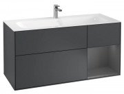 Тумба під раковину Villeroy & Boch Finion 119,6х49,8 см з підсвічуванням темно-синій матовий лак/антрацит матовий лак F070GKHG