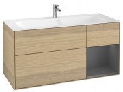 Тумба під раковину Villeroy & Boch Finion 119,6х49,8 см з підсвічуванням ДСП шпон дуба/антрацит матовий лак F070GKPC