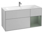 Тумба під раковину Villeroy & Boch Finion 119,6х49,8 см з підсвічуванням МДФ світло-сірий матовий лак/оливковий матовий лак F070GMGJ