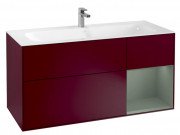 Тумба под раковину Villeroy & Boch Finion 119,6х49,8 см с подсветкой МДФ пион матовый лак/оливковый матовый лак F070GMHB