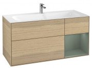 Тумба под раковину Villeroy & Boch Finion 119,6х49,8 см с подсветкой ДСП шпон дуба/оливковый матовый лак F070GMPC