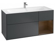 Тумба под раковину Villeroy & Boch Finion 119,6х49,8 см с подсветкой МДФ темно-синий матовый лак/шпон грецкого ореха F070GNHG