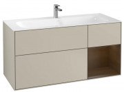 Тумба під раковину Villeroy & Boch Finion 119,6х49,8 см з підсвічуванням МДФ пісок матовий лак/шпон волоського горіха F070GNHH