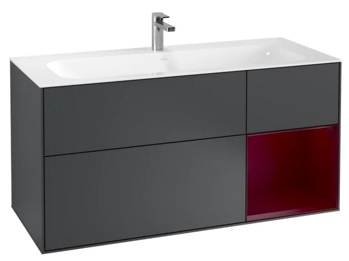 Тумба под раковину Villeroy & Boch Finion 119,6х49,8 см с подсветкой МДФ темно-синий матовый лак/пион матовый лак F070HBHG