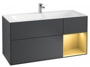 Тумба під раковину Villeroy & Boch Finion 119,6х49,8 см з підсвічуванням МДФ темно-синій матовий лак/золотий матовий лак F070HFHG