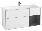 Тумба під раковину Villeroy & Boch Finion 119,6х49,8 см з підсвічуванням МДФ глянсовий білий лак/чорний матовий лак F070HGGF