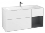 Тумба под раковину Villeroy & Boch Finion 119,6х49,8 см с подсветкой МДФ глянцевый белый лак/темно-синий матовый лак F070HGGF