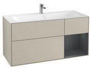 Тумба під раковину Villeroy & Boch Finion 119,6х49,8 см із підсвічуванням МДФ пісок матовий лак/темно-синій матовий лак F070HGHH