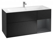 Тумба під раковину Villeroy & Boch Finion 119,6х49,8 см із підсвічуванням МДФ чорний матовий лак/темно-синій матовий лак F070HGPD