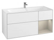 Тумба під раковину Villeroy & Boch Finion 119,6х49,8 см із підсвічуванням МДФ глянсовий білий лак/пісок матовий лак F070HHGF