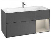 Тумба під раковину Villeroy & Boch Finion 119,6х49,8 см з підсвічуванням МДФ антрацит матовий лак/пісок матовий лак F070HHGK