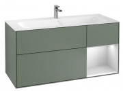 Тумба под раковину Villeroy & Boch Finion 119,6х49,8 см с подсветкой МДФ оливковый матовый лак/белый матовый лак F070MTGM