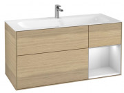 Тумба под раковину Villeroy & Boch Finion 119,6х49,8 см с подсветкой ДСП шпон дуба/белый матовый лак F070MTPC