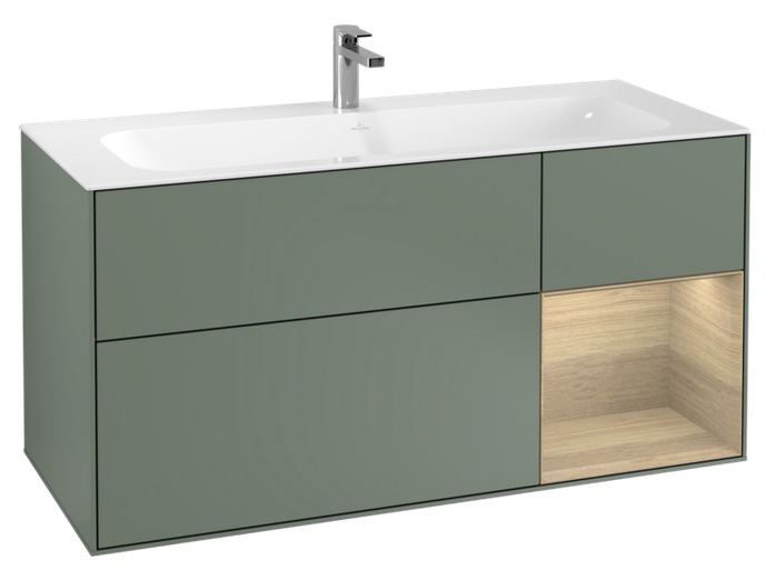 Тумба под раковину Villeroy & Boch Finion 119,6х49,8 см с подсветкой МДФ оливковый матовый лак/шпон дуба F070PCGM