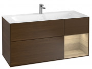 Тумба под раковину Villeroy & Boch Finion 119,6х49,8 см с подсветкой ДСП шпон грецкого ореха/шпон дуба F070PCGN