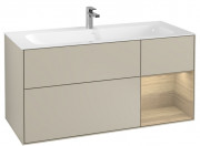 Тумба під раковину Villeroy & Boch Finion 119,6х49,8 см з підсвічуванням МДФ пісок матовий лак/шпон дуба F070PCHH