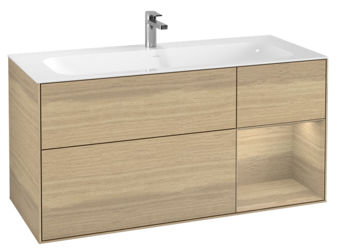 Тумба под раковину Villeroy & Boch Finion 119,6х49,8 см с подсветкой ДСП шпон дуба  F070PCPC